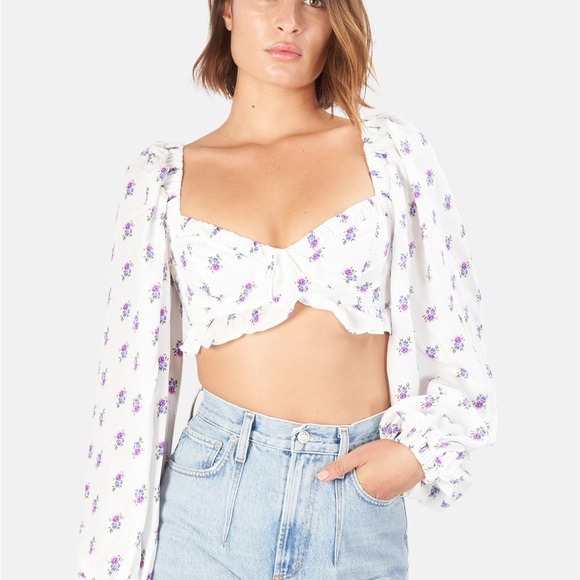 For Love & Lemons Viola Crop Top - Picture 1 of 6